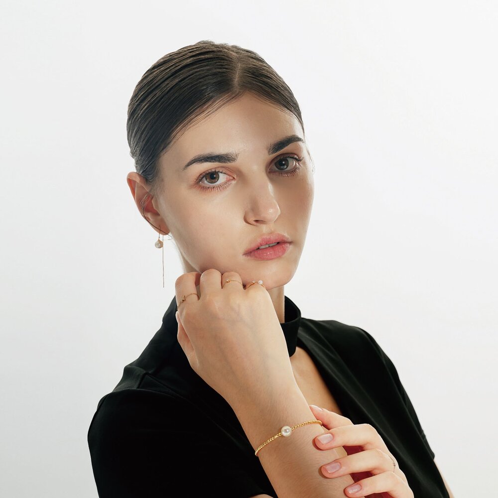 N241103-18K金珠天然珍珠手環