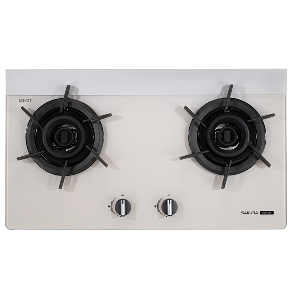 櫻花牌 G2922BG 奶油杏 二口雙炫火玻璃檯面爐 2922 限定區域送基本安裝-圖片-1