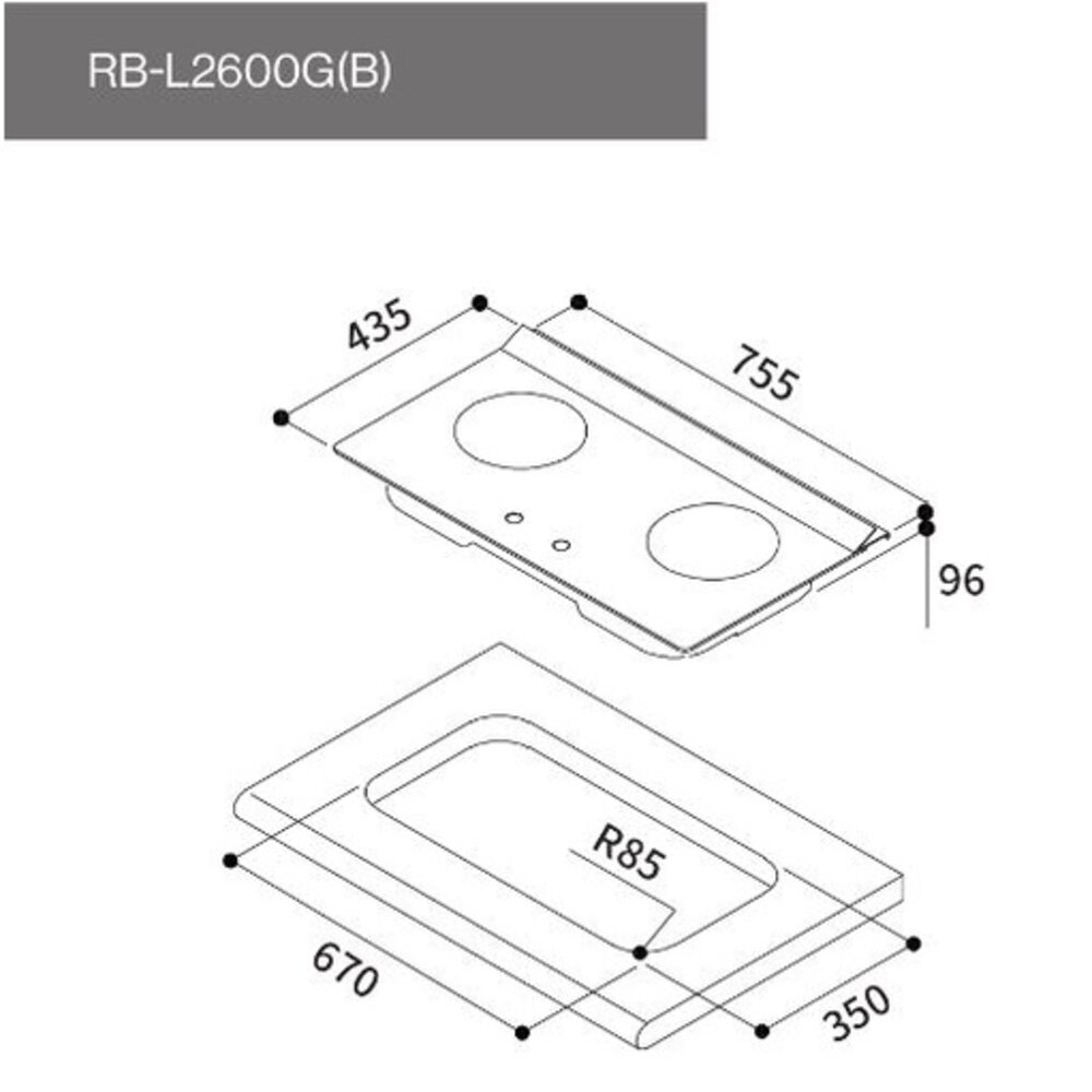 林內牌 RB-L2600G(B) 檯面式彩焱玻璃雙口爐 瓦斯爐 可刷卡 限定區域送基本安裝-圖片-3