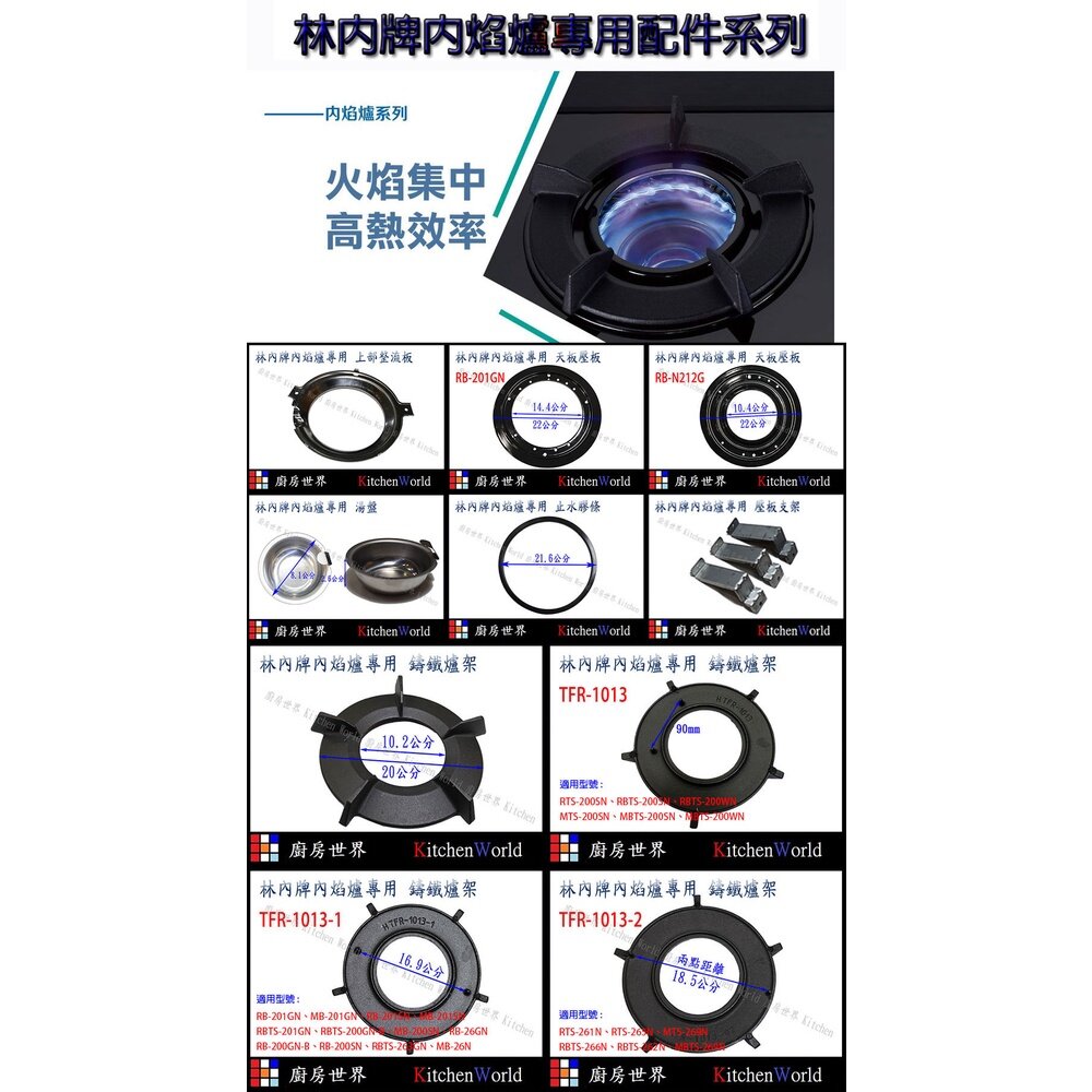 002563-高雄 瓦斯爐零件 林內爐架 內焰爐專用 鑄鐵爐架 適用 RB-201GN MB-201GN RBTS-200SN