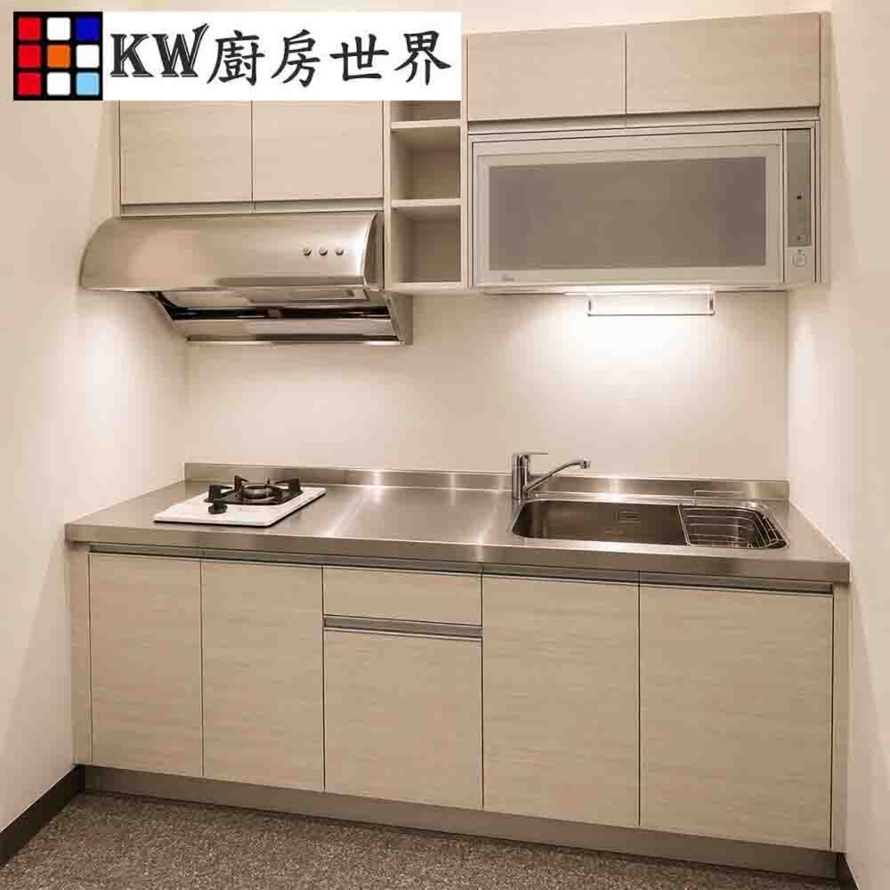 002863-系統廚具 廚房設計 客製化 廚櫃 流理台 工廠直營 一字型流理台 美耐門板 搭莊頭北油煙機 櫻花牌瓦斯爐