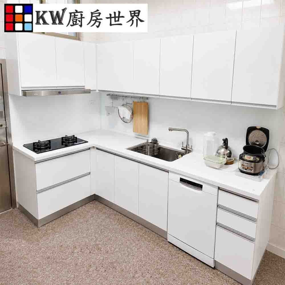 002866-系統廚具 廚房設計 客製化 廚櫃 工廠直營 L字型流理台 林內牌 瓦斯爐 排油煙機 BOSCH 洗碗機