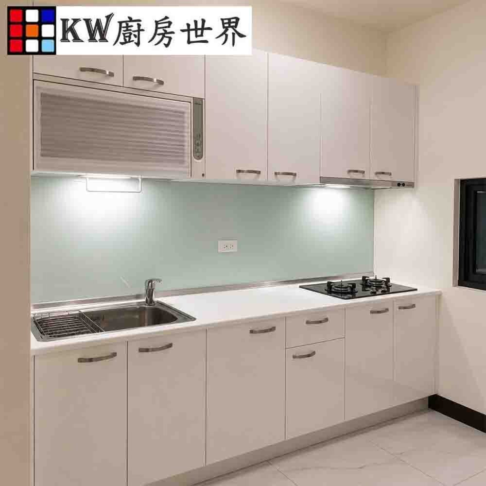 002867-系統廚具 廚房設計 客製化 廚櫃 工廠直營 一字型流理台 234公分 美耐門板 搭櫻花牌瓦斯爐 烘碗機 【KW廚房世界】