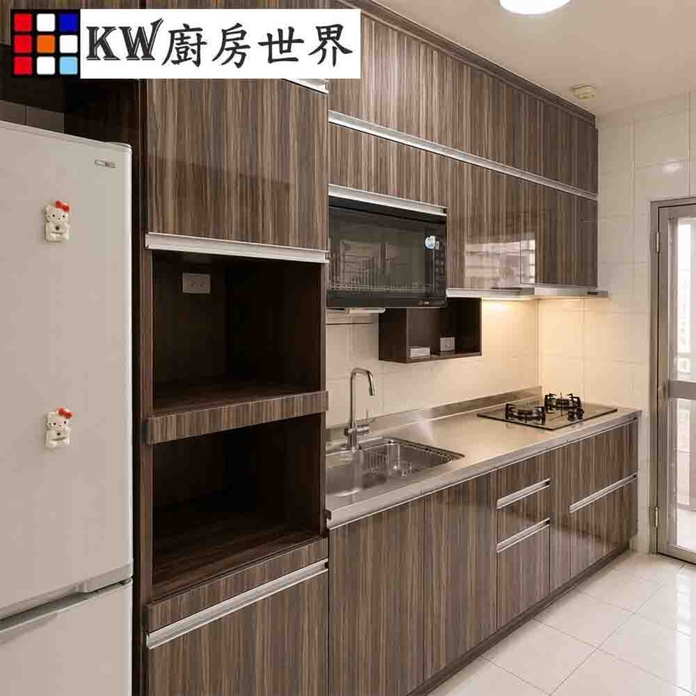 002875-高雄系統廚具 廚房設計 客製化 廚櫃 工廠直營 一字型流理台 美耐門板 搭林內牌瓦斯爐 喜特麗排油煙機