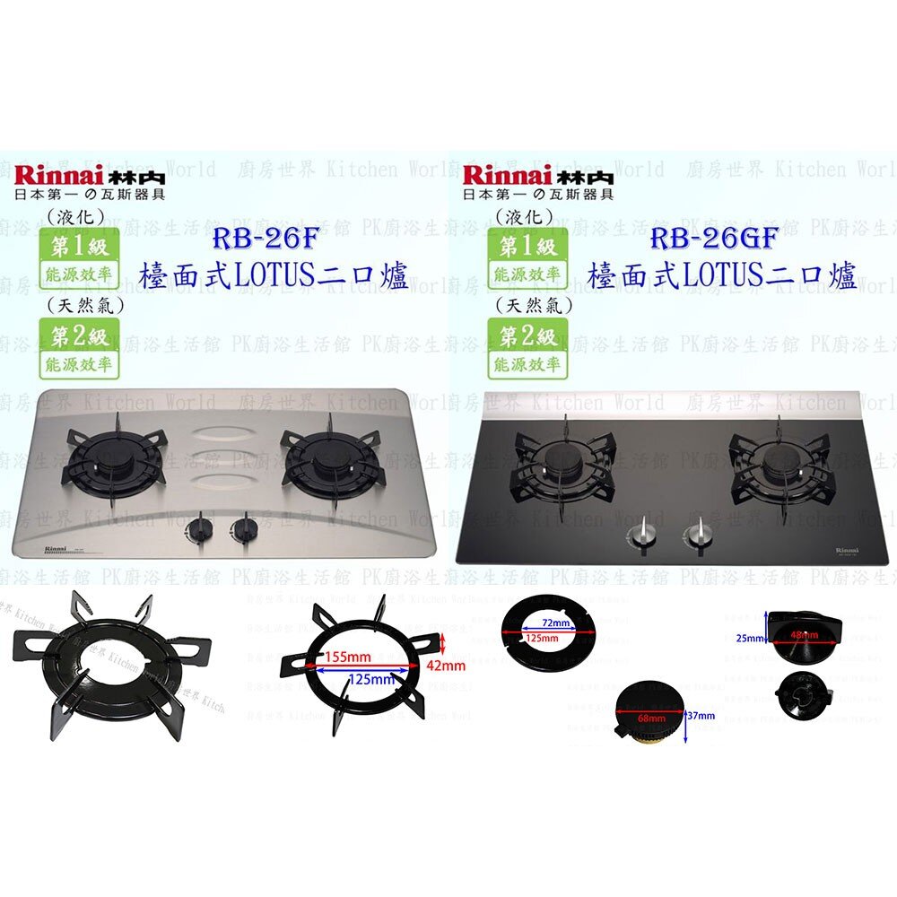 高雄 瓦斯爐零件 爐頭環蓋 林內 RB-26F 蓮花爐專用【KW廚房世界】-圖片-3