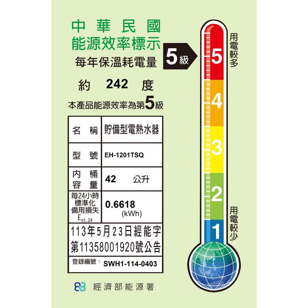 高雄 HMK鴻茂 EH-1201TSQ 42L 橫掛式調溫型 電熱水器 EH-1201-圖片-2