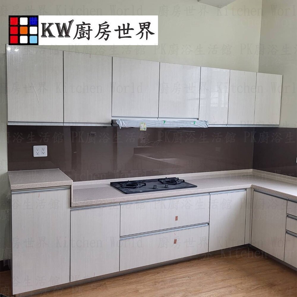 004069-高雄系統廚具 廚房設計 客製化 廚櫃 流理台工廠直營 L型流理台 人造石檯面 木心板上櫃 【KW廚房世界】