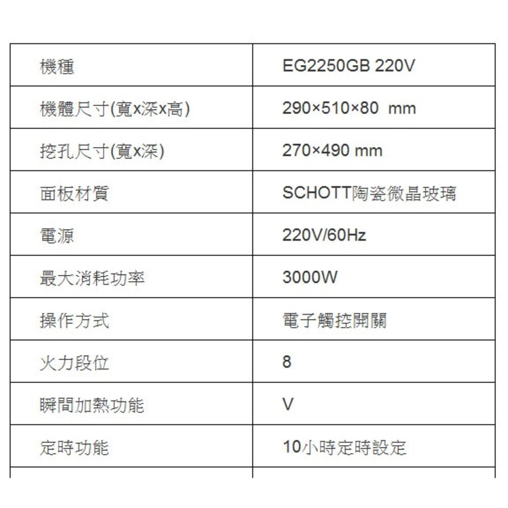 【免運費】 高雄 櫻花牌 EG2350G 220V 雙口IH感應爐 2350-圖片-3