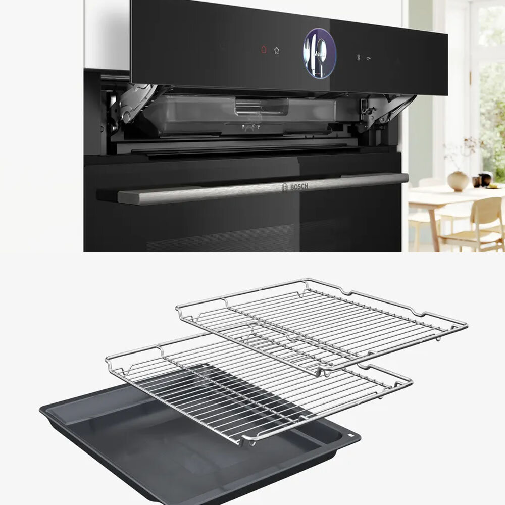 高雄 BOSCH 博世 HRG7764B1B 8系列 嵌入式蒸汽烤箱 60 x 60 cm 深遂黑-圖片-2