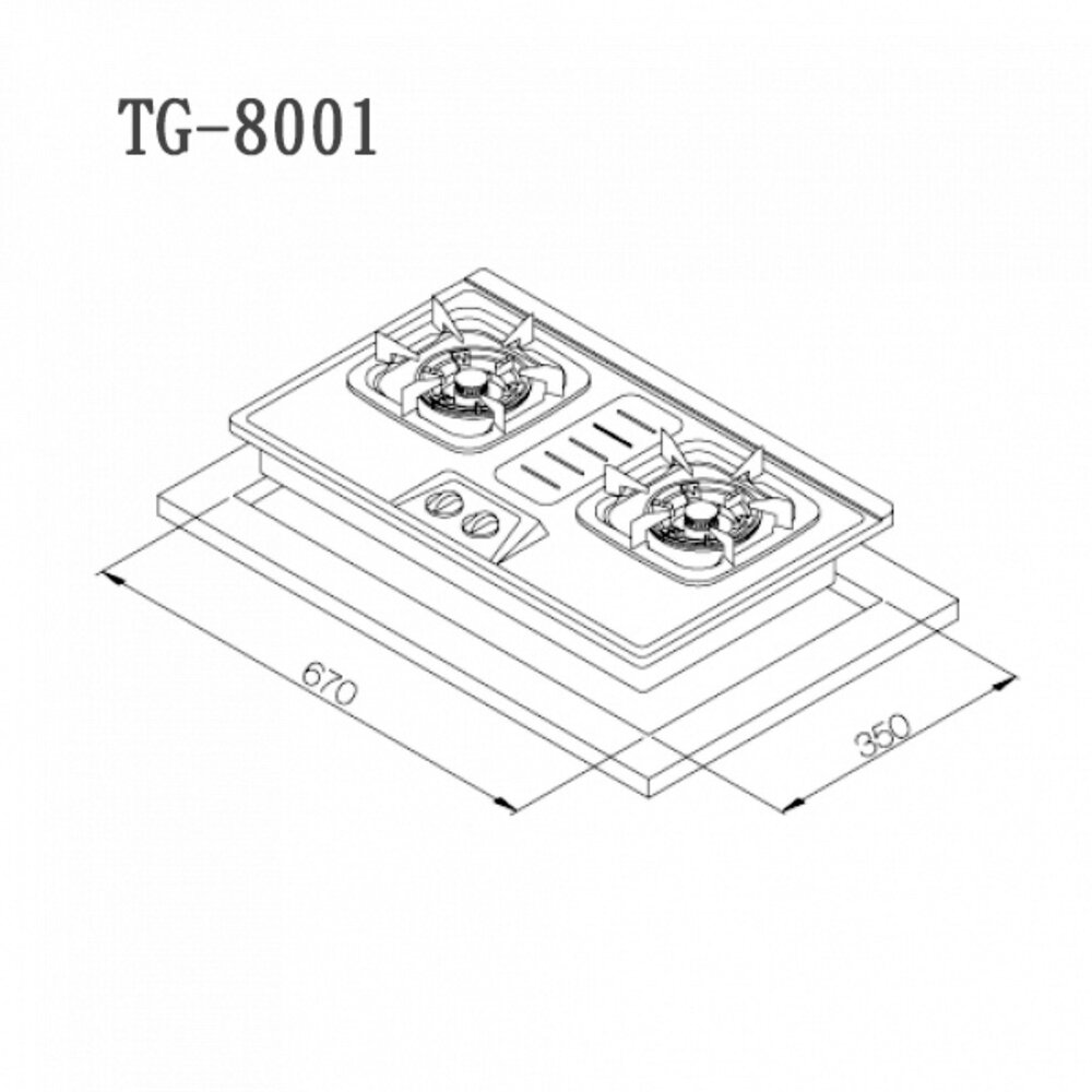 高雄 莊頭北 TG-8001 二口 不鏽鋼 檯面爐 ☆熄火自動切斷 瓦斯爐 限定區域送基本安裝-圖片-3