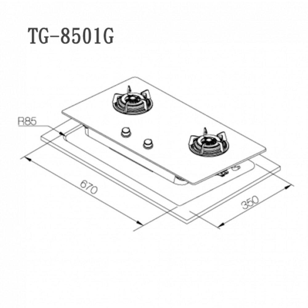 高雄 莊頭北 TG-8501G 二口 玻璃 檯面爐 ☆ TG-8501 瓦斯爐 限定區域送基本安裝-圖片-3