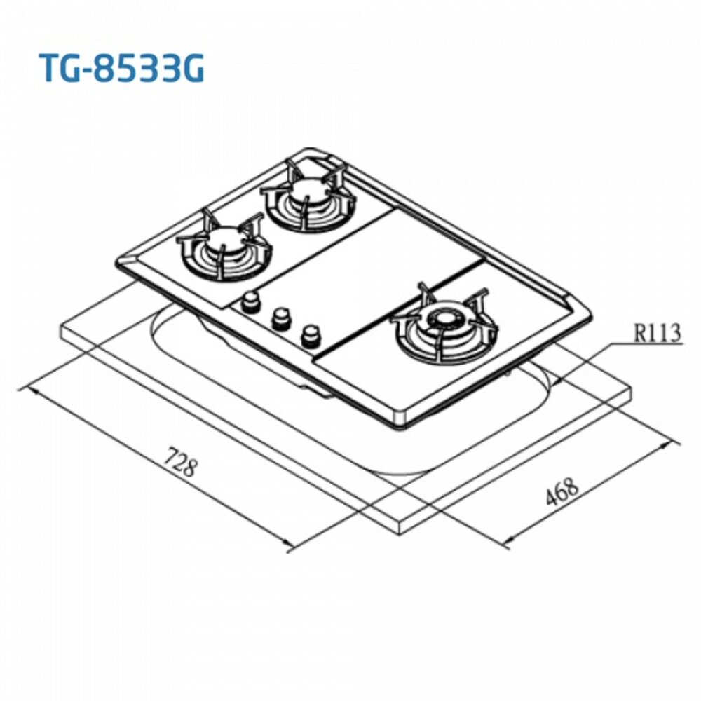 高雄 莊頭北 TG-8533G 保潔 三口 玻璃 檯面爐 ☆ TG-8533 瓦斯爐 限定區域送基本安裝-圖片-4
