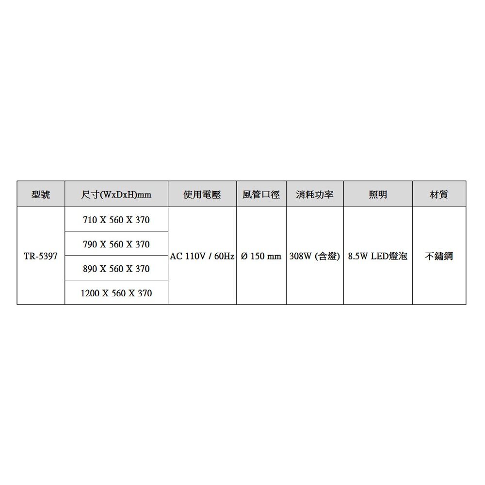 莊頭北 TR-5397 90公分 Turbo增壓 直吸式 排油煙機 抽油煙機 限定區域送基本安裝-圖片-3