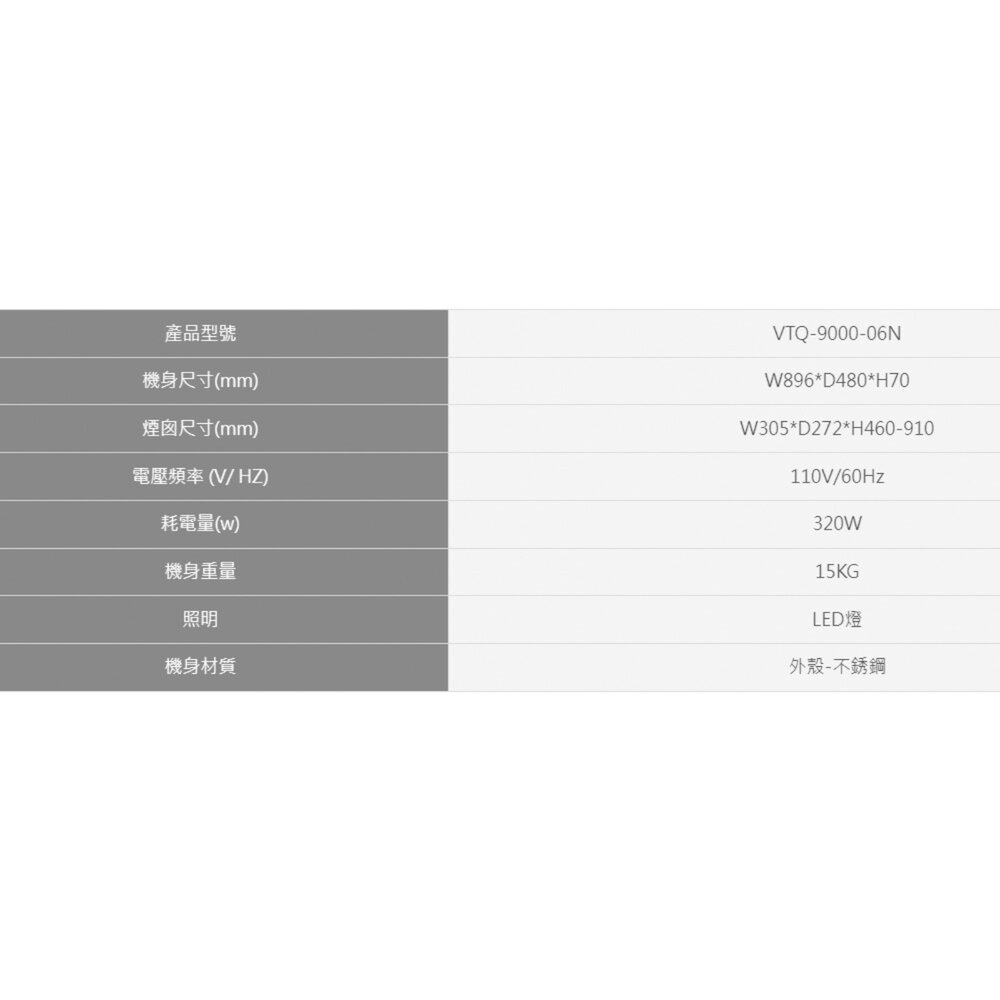 高雄 豪山牌 VTQ-9000-06N T型式 ☆ VTQ-9000-06 排油煙機-圖片-4