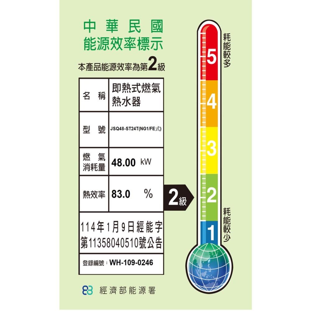 AO Smith JSQ48-ST24T 24L 瓦斯熱水器 室內商用型 防一氣化碳 僅有天然氣-圖片-2