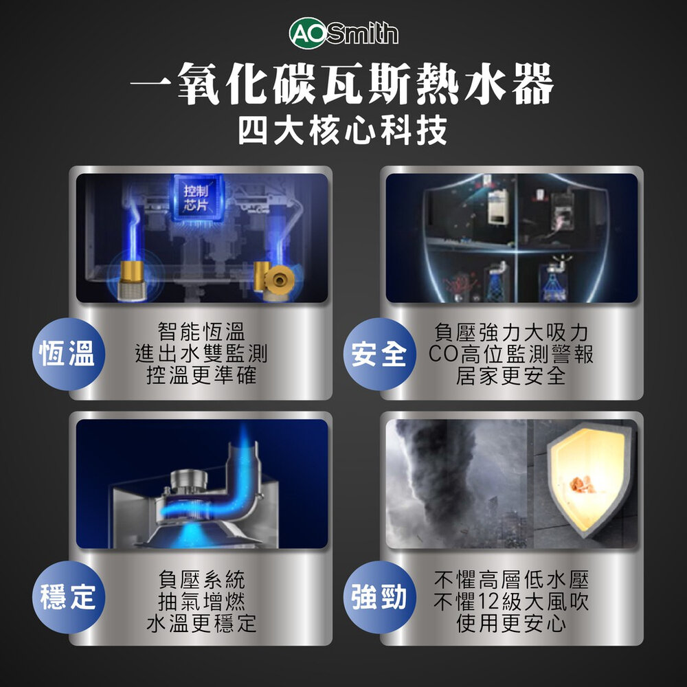 AO Smith JSQ48-ST24T 24L 瓦斯熱水器 室內商用型 防一氣化碳 僅有天然氣-圖片-7