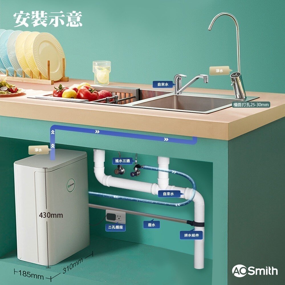 AO Smith S400 RO逆滲透淨水機 不含安裝-圖片-10