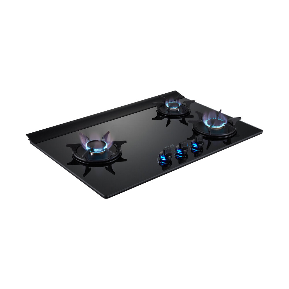 林內牌 RB-L3710G(BL) 檯面式彩焱玻璃三口爐 瓦斯爐 限定區域送基本安裝 【KW廚房世界】-圖片-1