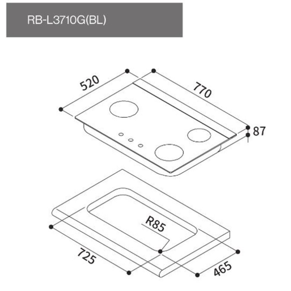 林內牌 RB-L3710G(BL) 檯面式彩焱玻璃三口爐 瓦斯爐 限定區域送基本安裝 【KW廚房世界】-圖片-5