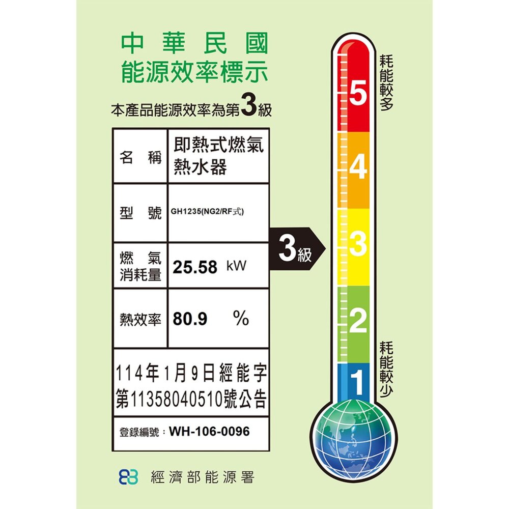【免運費】 高雄 櫻花牌 GH1235 屋外傳統熱水器 12公升 節能熱水器 限定區域送基本安裝-圖片-3