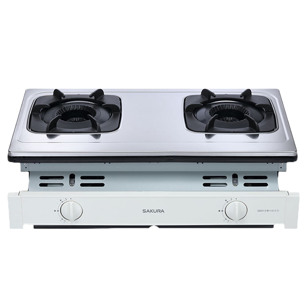 【免運費】 高雄 櫻花牌 G6513 雙內焰安全嵌入爐  瓦斯爐  限定區域送基本安裝-圖片-1
