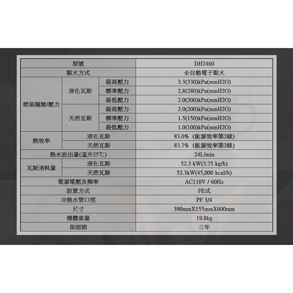 【免運費】 高雄 櫻花牌 DH2460 24L 無線溫控 智能恆溫 熱水器 限定區域送基本安裝-圖片-5