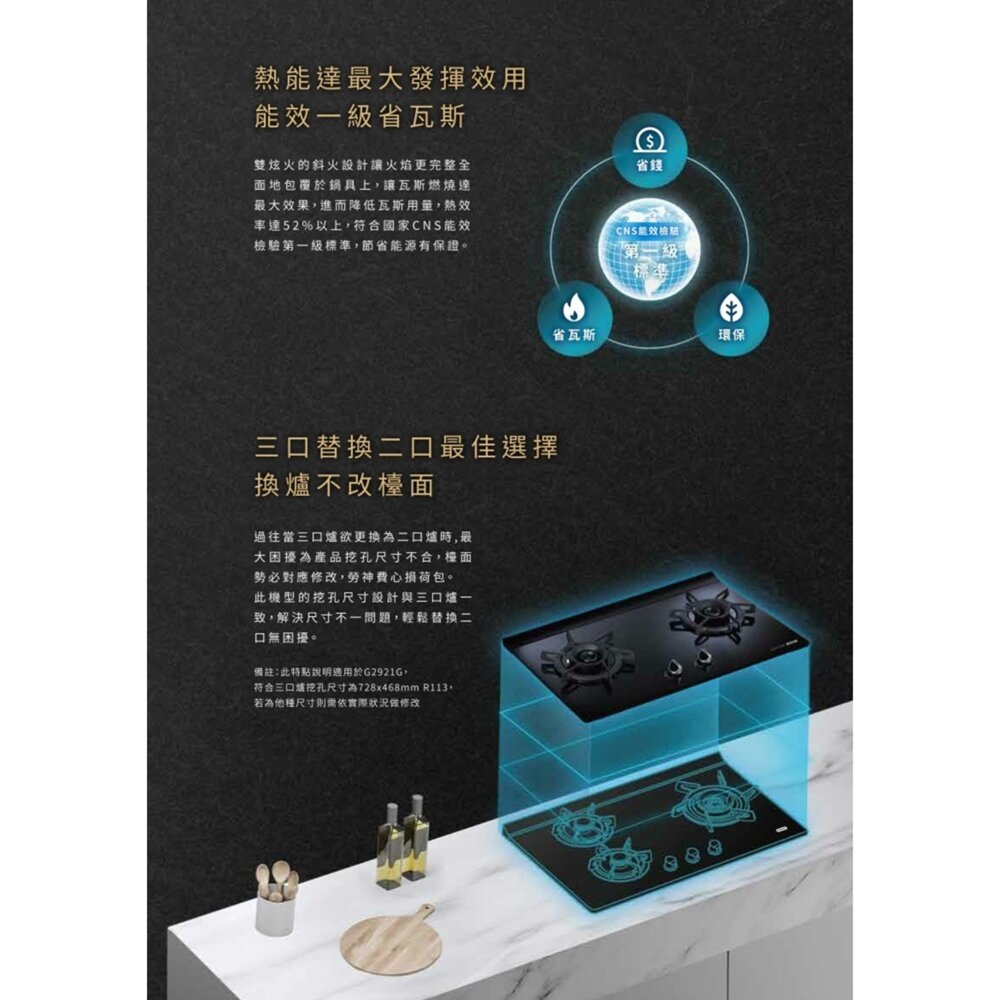 【免運費】 櫻花牌 G2921G 雙炫火玻璃檯面爐 瓦斯爐 限定區域送基本安裝-圖片-5