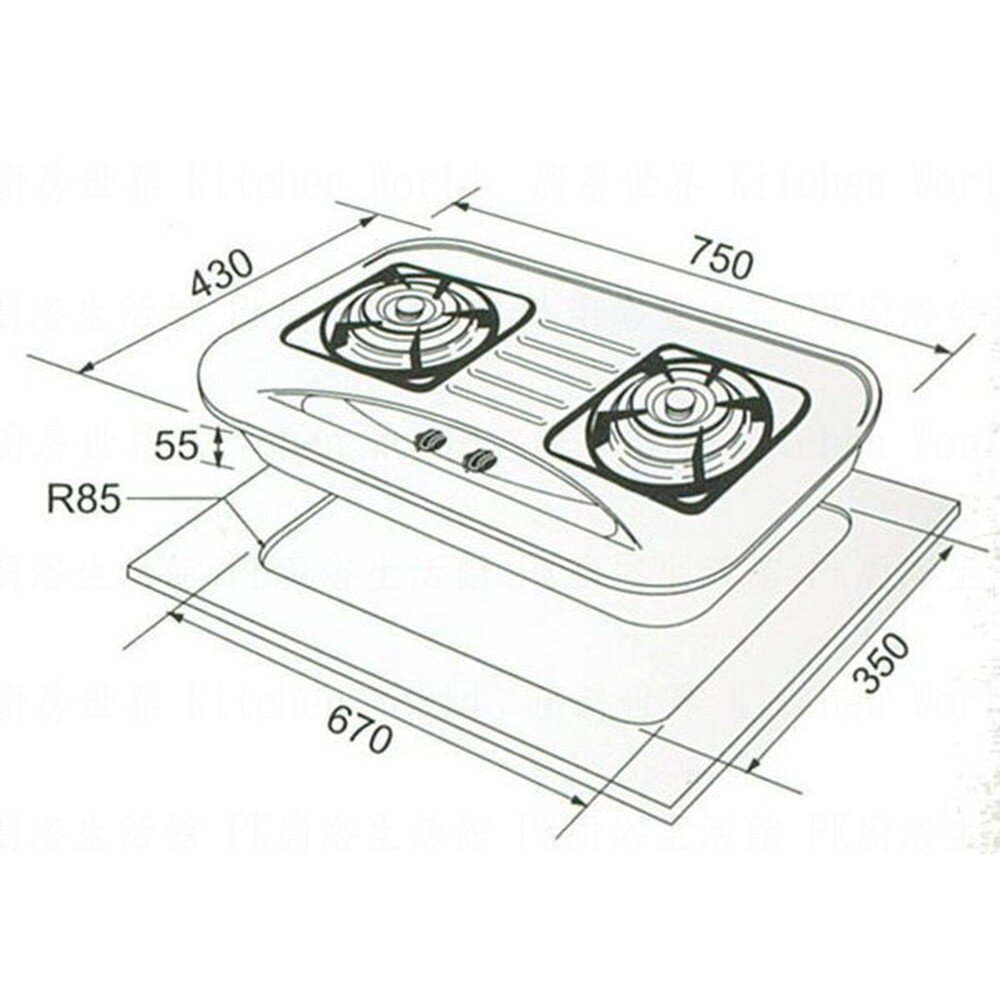 高雄 喜特麗 JT-2009S 雙口 歐化 不銹鋼 檯面爐 JT-2009 瓦斯爐 限定區域送基本安裝-圖片-3