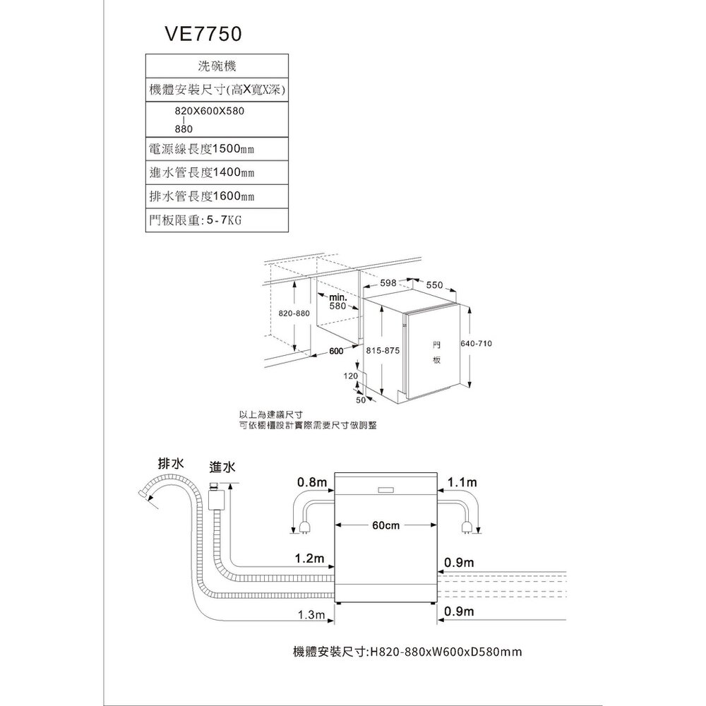 高雄櫻花 SVAGO VE7750 全嵌式自動開門洗碗機 ☆ 【KW廚房世界】-圖片-3