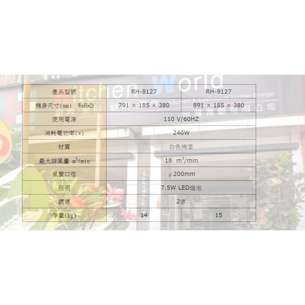 林內牌 RH-8127  隱藏式排油煙機 ☆電熱除油 限定區域送基本安裝【KW廚房世界】-圖片-5