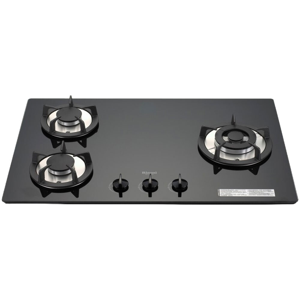 林內牌 瓦斯爐 RB-302GH 檯面式防漏爐 (鑄鐵爐架) 黑色強化玻璃天板 三口檯面爐 限定區域送基本安裝-圖片-1