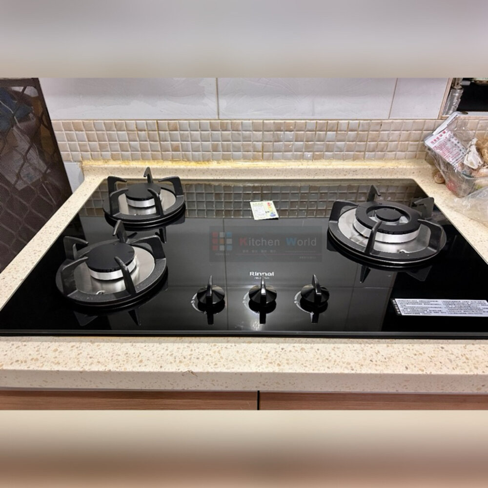 林內牌 瓦斯爐 RB-302GH 檯面式防漏爐 (鑄鐵爐架) 黑色強化玻璃天板 三口檯面爐 限定區域送基本安裝-圖片-7