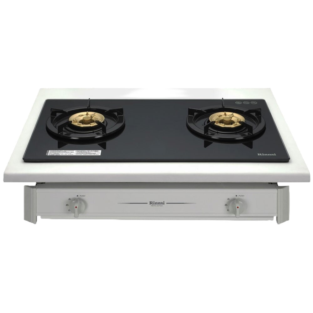 林內牌 瓦斯爐 RBTS-227GC (B) 二口 嵌入爐 ☆強化玻璃 限定區域送基本安裝-圖片-1