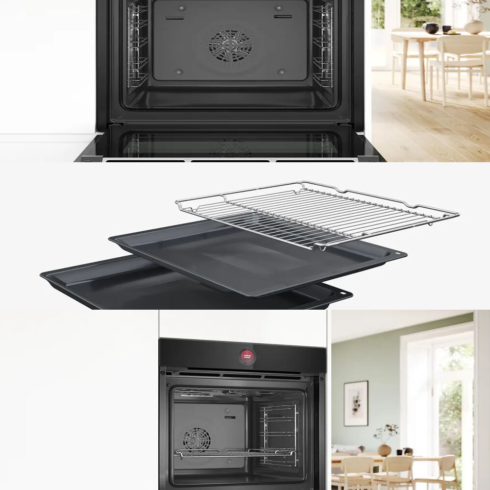 高雄 BOSCH 博世 HBG7341B1 8系列 嵌入式烤箱 60 x 60 cm 深遂黑-圖片-2