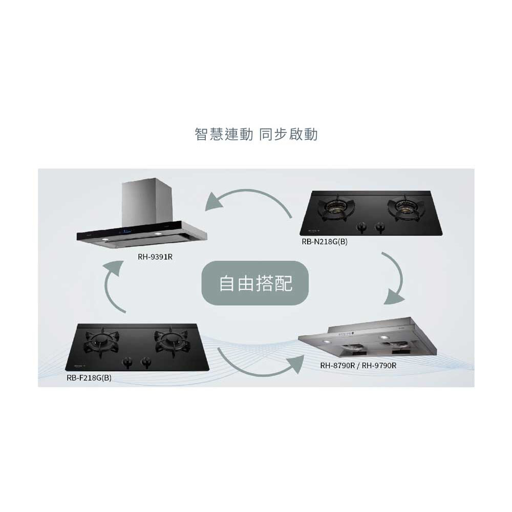 林內牌 RH-9391R 倒T式4D直吸智能連動排油煙機-圖片-3