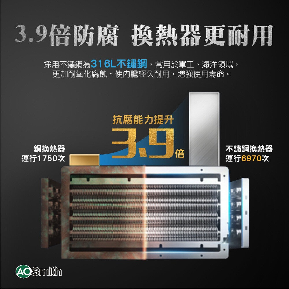 AO Smith JSQ26-ST13T 13L 瓦斯熱水器 僅有天然氣 不含安裝-圖片-10