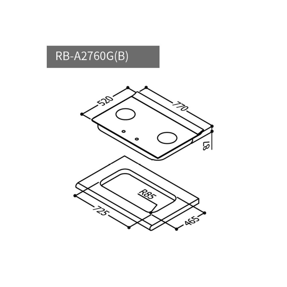 高雄 林內牌 RB-A2760G (B) 檯面式玻璃雙口爐 瓦斯爐 緻溫系列-圖片-6