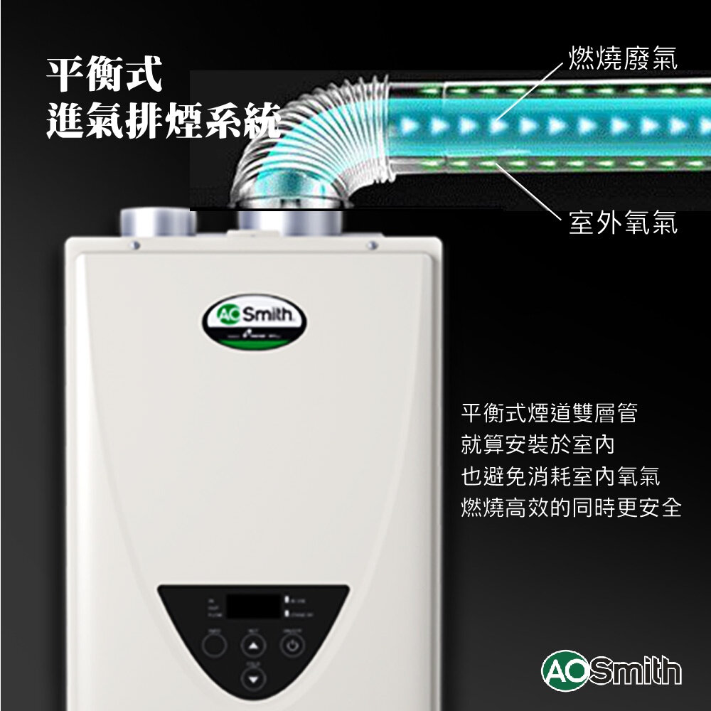 AO Smith ATI-310U 27L 瓦斯熱水器 室內型強制排氣 防一氣化碳 美國原裝進口-圖片-6