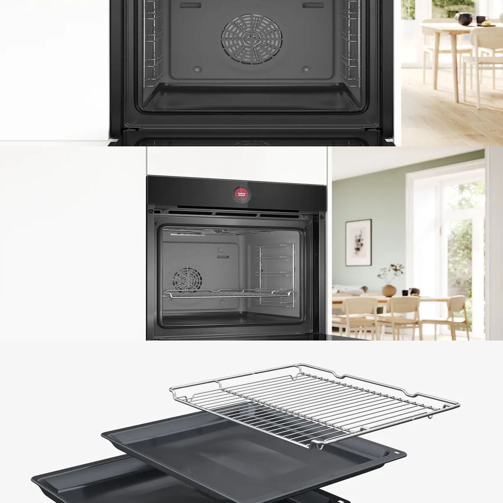 高雄 BOSCH 博世 HBG7541B1 8系列 嵌入式烤箱 60 x 60 cm 深遂黑-圖片-2