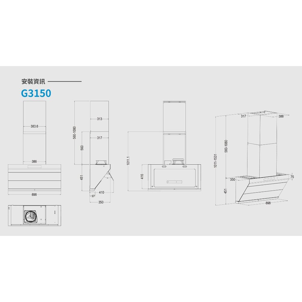 BEST G3150 靠壁 近吸式抽油煙機 電熱除油 智能手揮 PM2.5偵測 抽油煙機-圖片-8