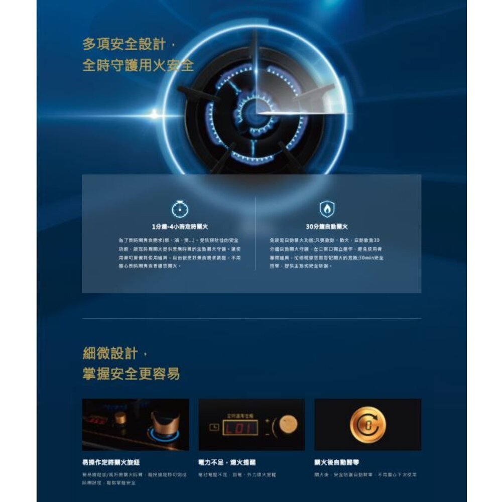 莊頭北 TG-8312BG 雙控安全定時檯面爐 瓦斯爐 歐化檯面爐 8312 限定區域送基本安裝-圖片-5