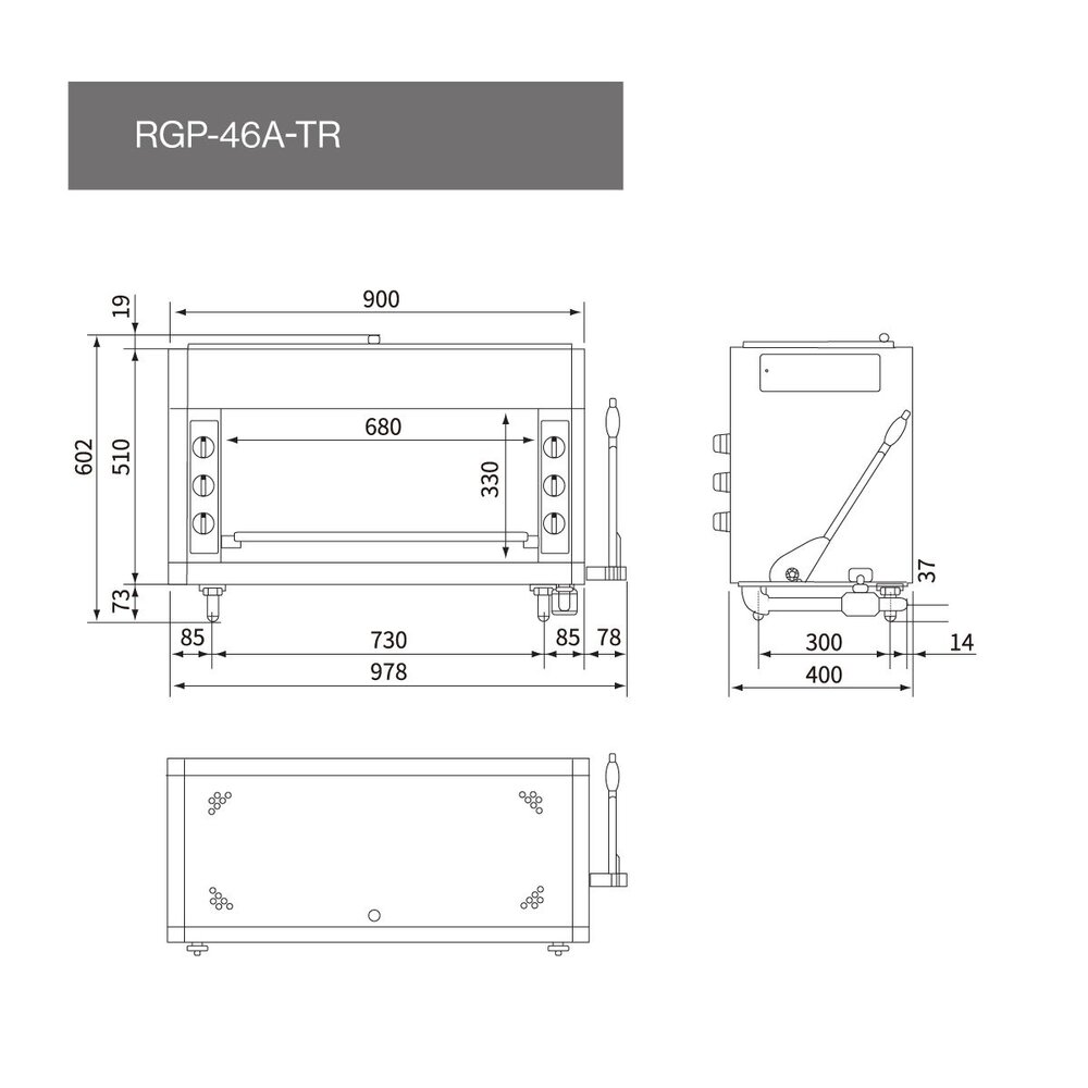 林內牌 商用 RGP-46A-TR 瓦斯紅外線上火式 燒烤爐 (日製) RGP46A【KW廚房世界】-圖片-5