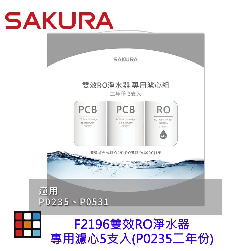 241014122151-【免運費】 高雄 櫻花牌 F2196 雙效 RO 淨水器 專用濾心5支入 (P0235二年份) 【KW廚房世界】