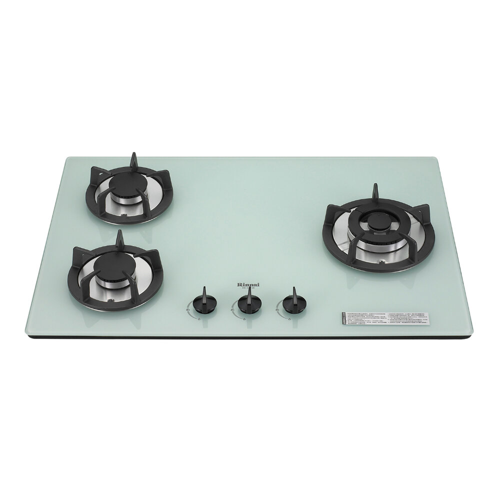 林內牌 瓦斯爐 RB-302GH 檯面式防漏爐 (鑄鐵爐架) 白色強化玻璃天板 三口檯面爐 限定區域送基本安裝-圖片-1