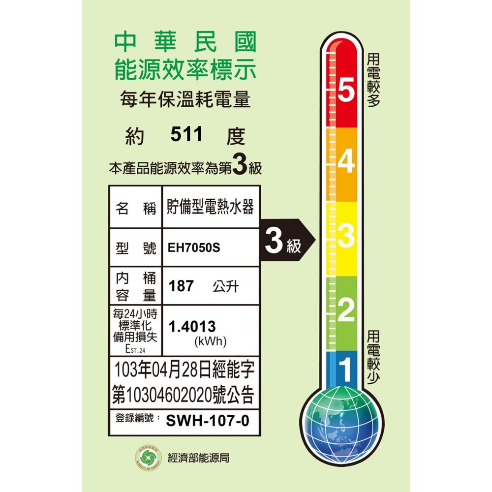 高雄 ALEX 電光舒活 EH7050S 貯備型電能熱水器【187公升】【KW廚房世界】-圖片-2