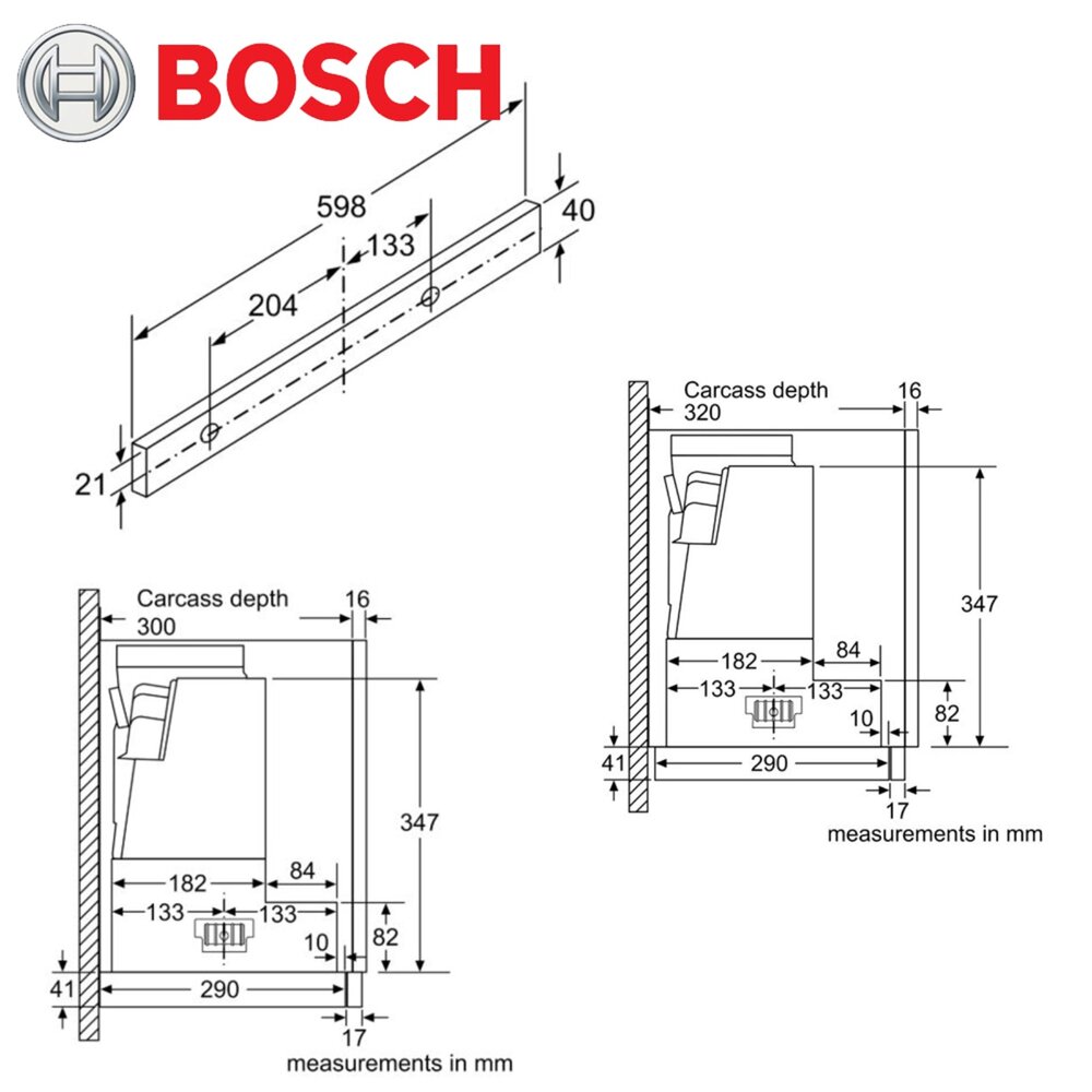BOSCH 博世 DFS067A51B 4系列 隱藏式排油煙機 60 cm 金屬銀色-圖片-2