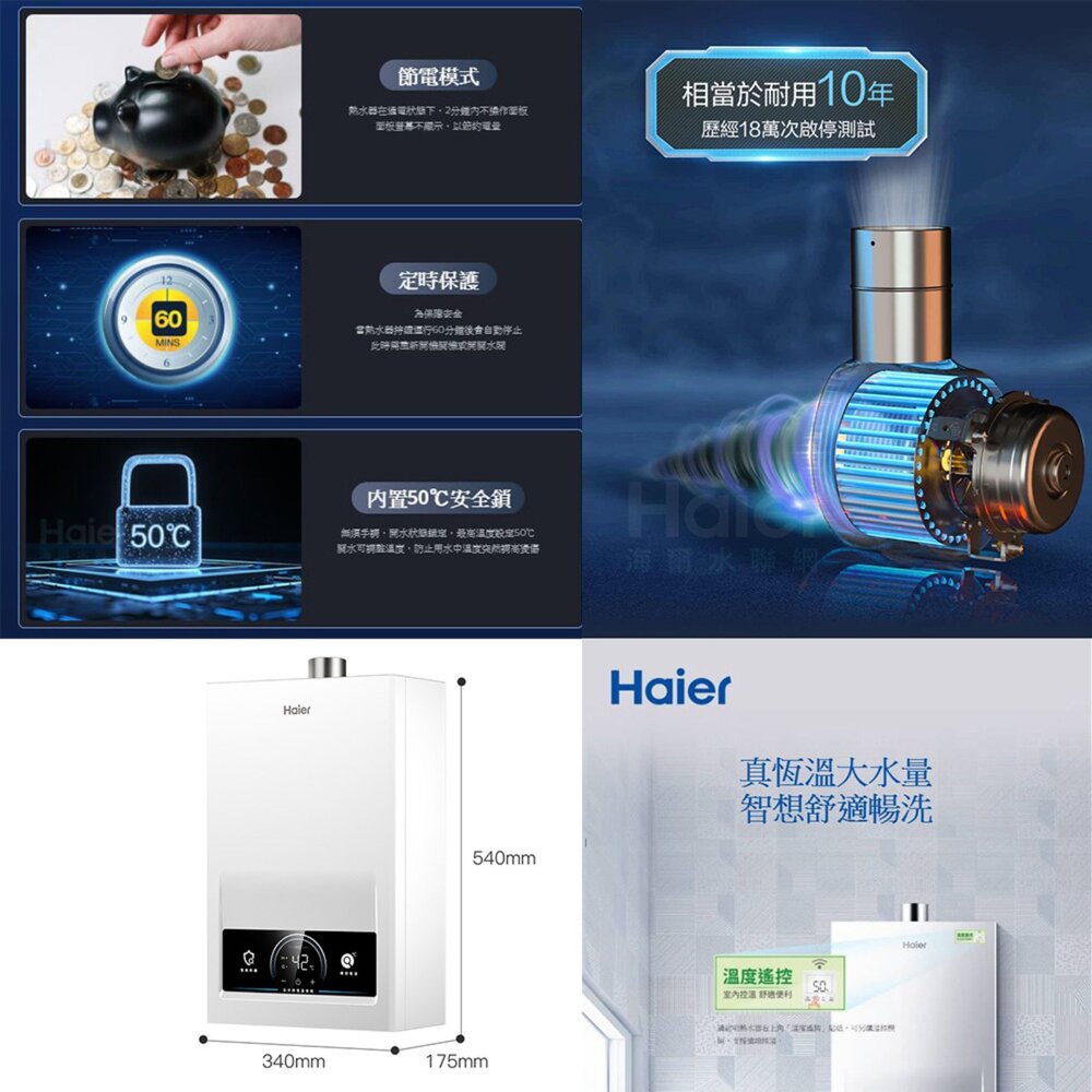 Haier 海爾DC-3 PRO-18L JSQ37-18DC3PRO 智能恆溫熱水器 限定區域含基本安裝-圖片-4