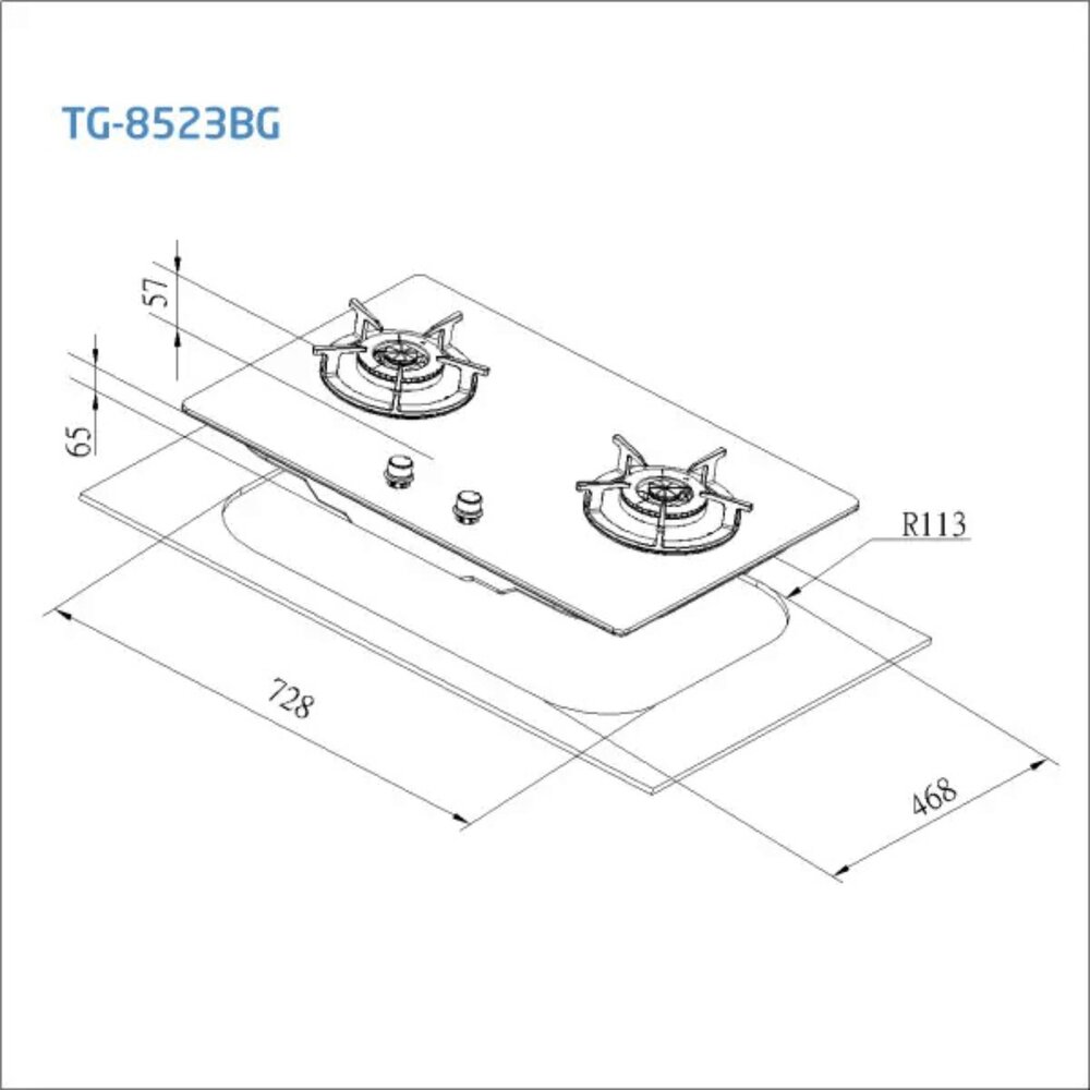 高雄 莊頭北 TG-8523BG 保潔二口大面板玻璃檯面爐 TG-8523 瓦斯爐 限定區域送基本安裝-圖片-4