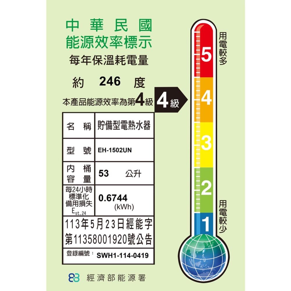 高雄 HMK鴻茂 EH-1502UN 電能熱水器 聯網UN型 掛式-圖片-2