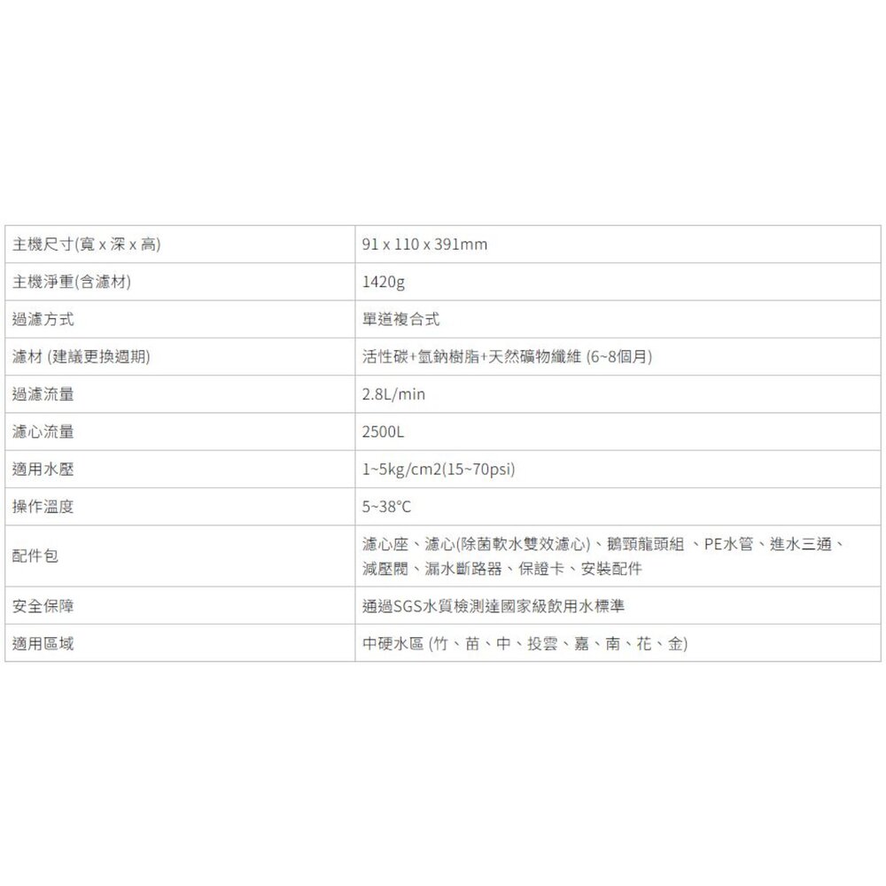 櫻花牌 P0772 雙效複合 生飲淨水器 中硬水區專屬-圖片-5